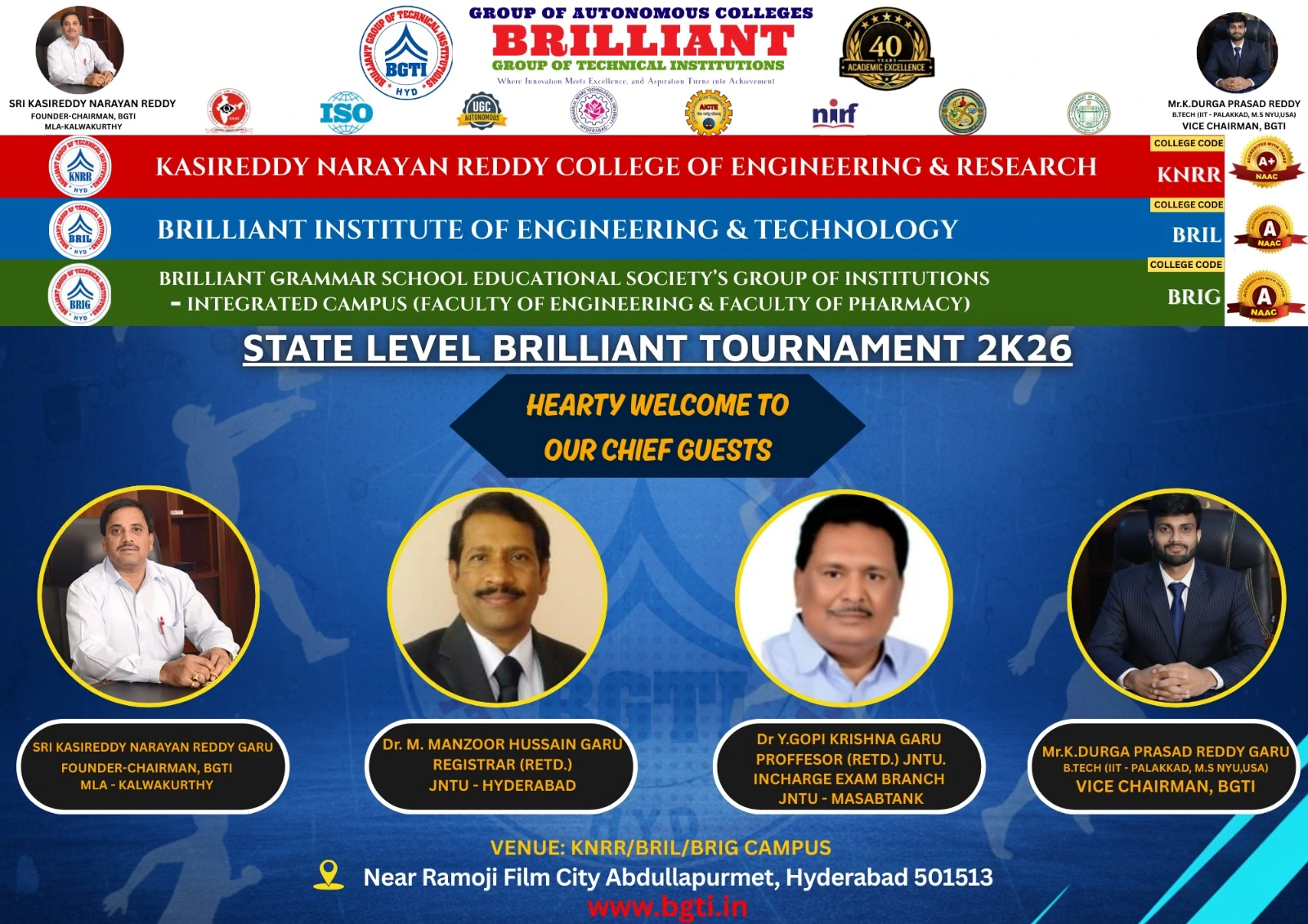 STATE LEVEL BRILLIANT TOURNAMENT 2K26
